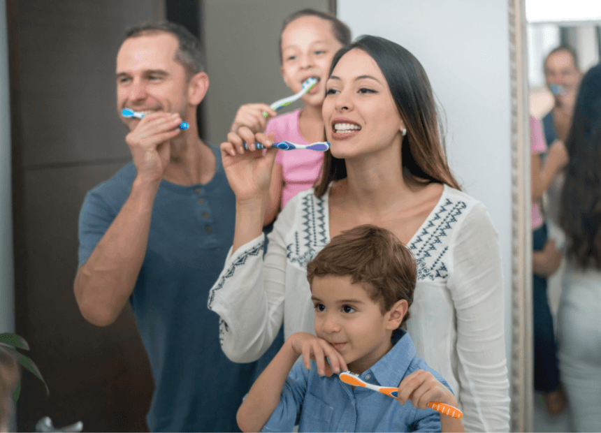 Família cuidados odontológicos